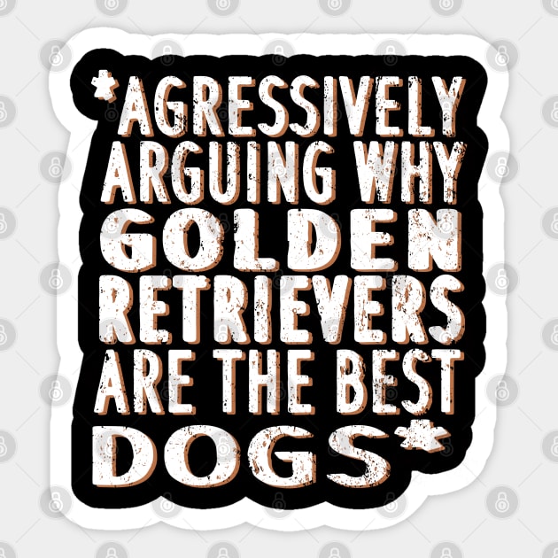 Golden Retriever dogs love mistress masters Sticker by FindYourFavouriteDesign